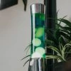 Fisura Lava Lamp Green Yellow Chrome Base