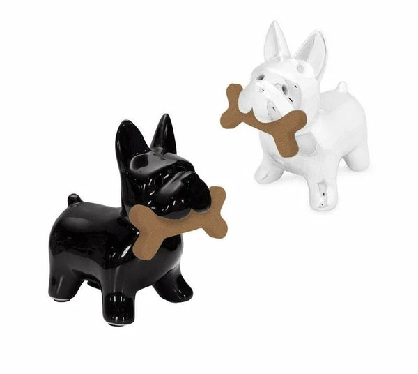 Fisura Dog Salt & Pepper Shakers Ceramic Black And White 1 Fisura Dog Salt & Pepper Shakers Ceramic Black And White