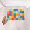 Fisura Paillasson Rectangulaire A Carreaux Multicolores