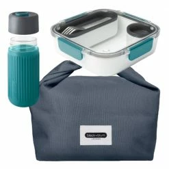 Black + Blum Lunch Bag Set With Ocean Glass Travel Cup Original Lunch Box