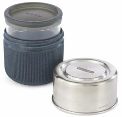 Black + Blum Lunch Bowl Glass Large With Leak Proof Case Set In Blue 450 Ml