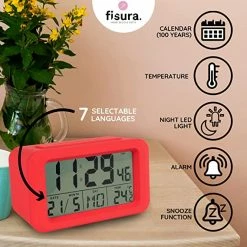 Fisura Alarm Clock Red Led Screen With Nightlight