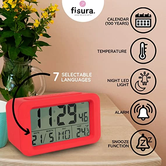 Fisura Alarm Clock Red Led Screen With Nightlight 2 Fisura Alarm Clock Red Led Screen With Nightlight