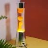Fisura Lava Lamp Orange Yellow Chrome Base