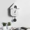 Fisura Cuckoo Wall Clock White Black Pendulum