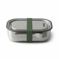 Black + Blum Lunch Box In Stainless Steel With Silicone Strap Large 1 0 L 34 Fl Oz Olive