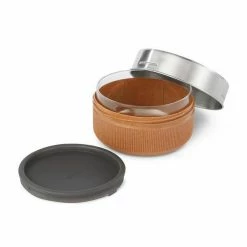 Black + Blum Lunch Bowl Glass With Leak Proof Case Set In Almond Orange 750 Ml