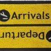 Fisura Doormat Arrival Departure Airport-style Yellow Black