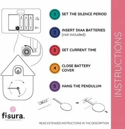 Fisura Cuckoo Wall Clock Black Pendulum