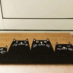 Fisura Cat Doormat Cute Black Brown Non-slip
