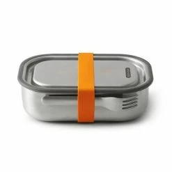 Black + Blum Lunch Box In Stainless Steel With Silicone Strap Large 1 0 L 34 Fl Oz Orange