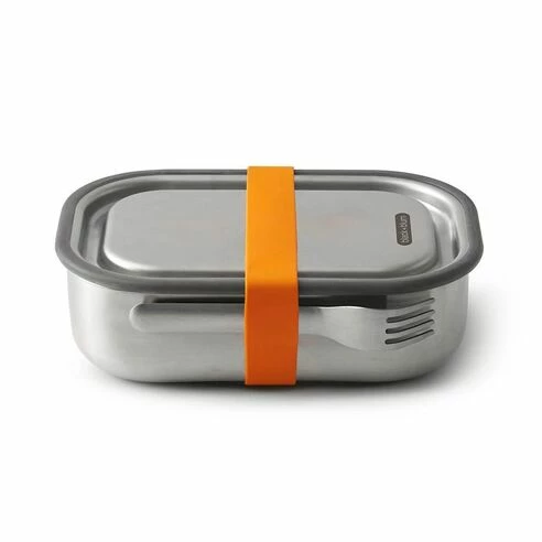 Black + Blum Lunch Box In Stainless Steel With Silicone Strap Large 1 0 L 34 Fl Oz Orange 1 Black + Blum Lunch Box In Stainless Steel With Silicone Strap Large 1 0 L 34 Fl Oz Orange