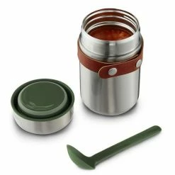 Black + Blum Insulated Food Flask With Spoon From Stainless Steel In Olive
