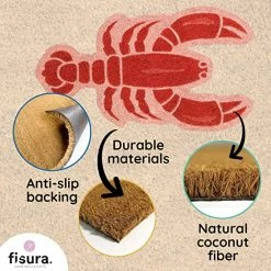 Fisura Doormat Lobster Red Orange Quirky