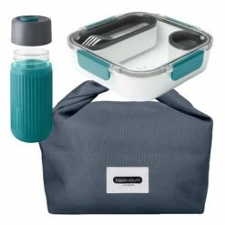 Black + Blum Lunch Bag Set With Ocean Glass Travel Cup Original Lunch Box