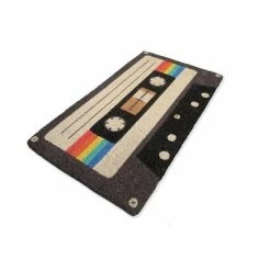 Fisura Doormat Cassette Tape Retro Black White