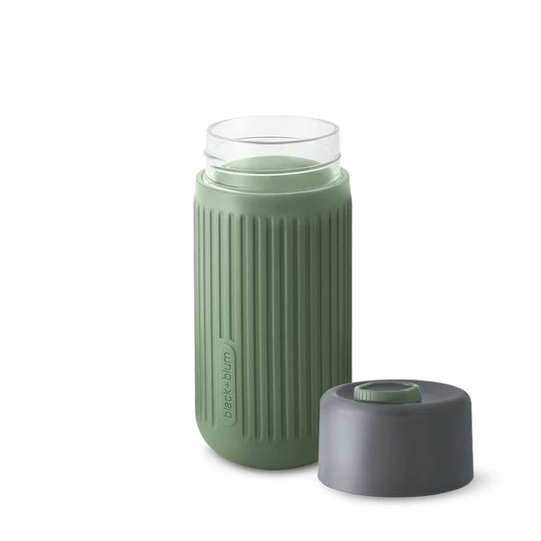 Black + Blum Glass Travel Cup Olive Green 1 Black + Blum Glass Travel Cup Olive Green