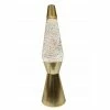 Fisura Lava Lamp Bullet UK Plug Multicolour Glitter and Mat Gold Base
