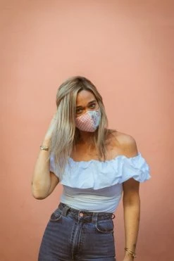 Fisura Vichy and Flowers Adult Face Mask 5 Fisura Vichy and Flowers Adult Face Mask