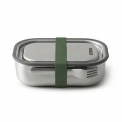 Black + Blum Lunch Box In Stainless Steel With Silicone Strap Large 1 0 L 34 Fl Oz Olive