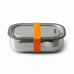 Black + Blum Lunch Box In Stainless Steel With Silicone Strap Large 1 0 L 34 Fl Oz Orange