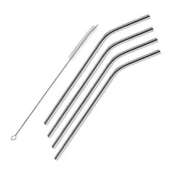 Fisura Reusable Stainless Steel Straws and Brush "Gold"