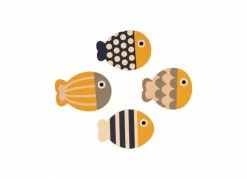 Fisura Set of 4 Fish Magnetic Coasters