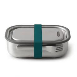 Black + Blum Stainless Steel Lunch Box with Blue Strap Large