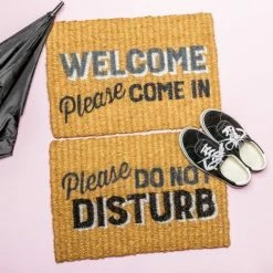 Fisura Reversible Door Mat with Welcome Print