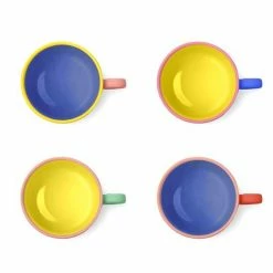 Fisura Set of 4 Colours Ceramic Coffee Mugs 9 Fisura Set of 4 Colours Ceramic Coffee Mugs