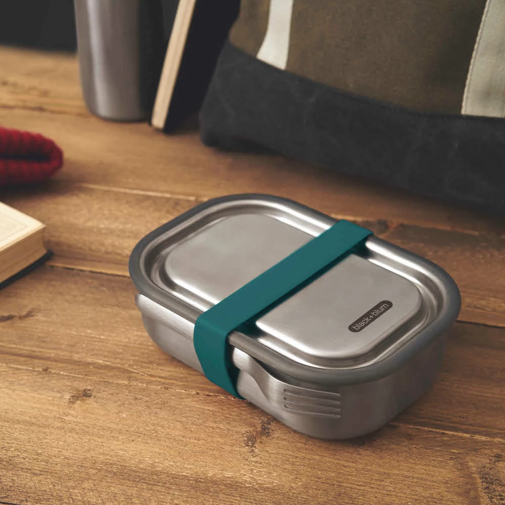 Black + Blum Lunch Box In Stainless Steel With Silicone Strap Large 1 0 L 34 Fl Oz Olive 17 Black + Blum Lunch Box In Stainless Steel With Silicone Strap Large 1 0 L 34 Fl Oz Olive