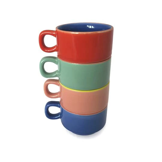Fisura Set of 4 Colours Ceramic Coffee Mugs 2 Fisura Set of 4 Colours Ceramic Coffee Mugs