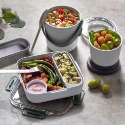 Black + Blum Lunch Pot Original With 2 Separate Leakproof Pots Carry Handle Olive