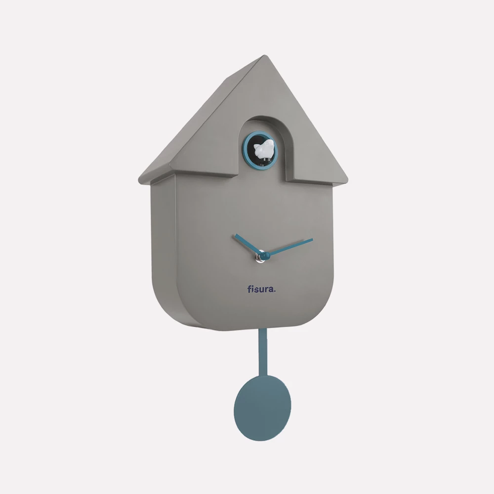 Fisura Cuckoo House Clock Grey and Blue 1 Fisura Cuckoo House Clock Grey and Blue