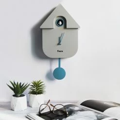 Fisura Cuckoo House Clock Grey and Blue 5 Fisura Cuckoo House Clock Grey and Blue