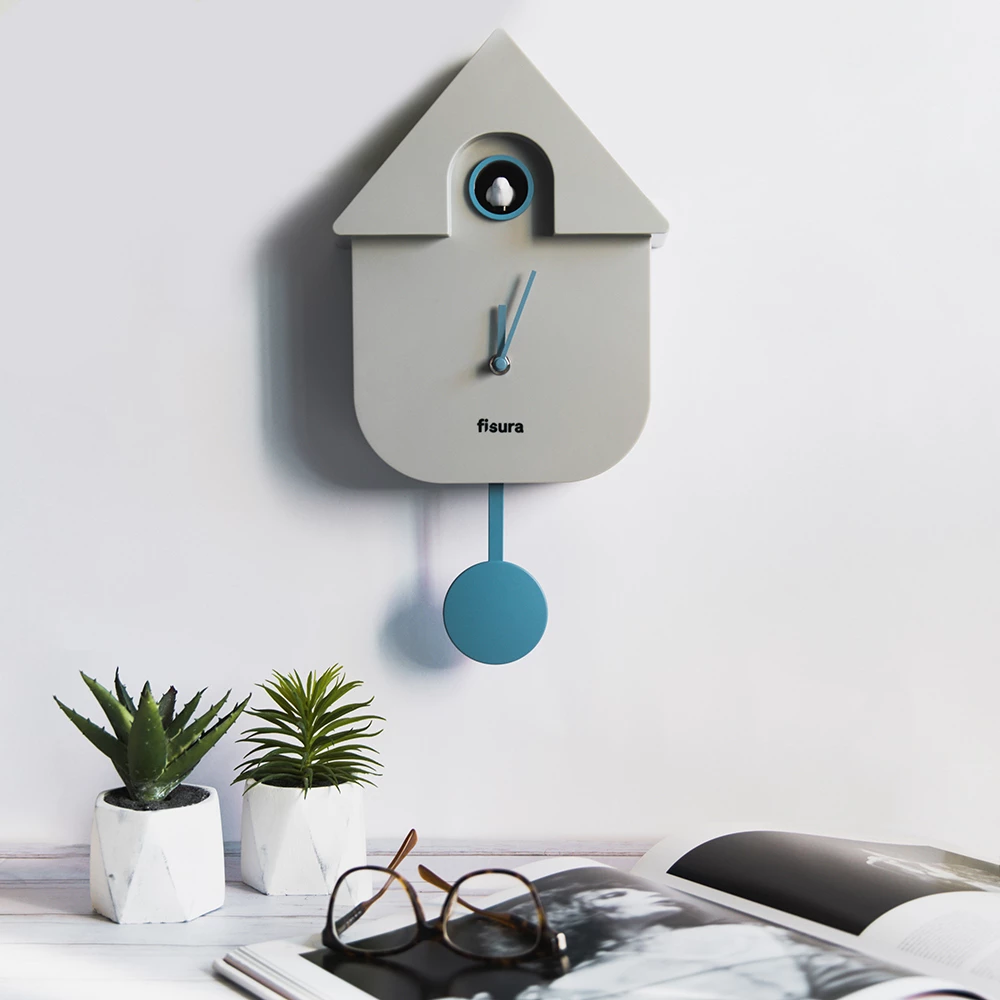 Fisura Cuckoo House Clock Grey and Blue 3 Fisura Cuckoo House Clock Grey and Blue
