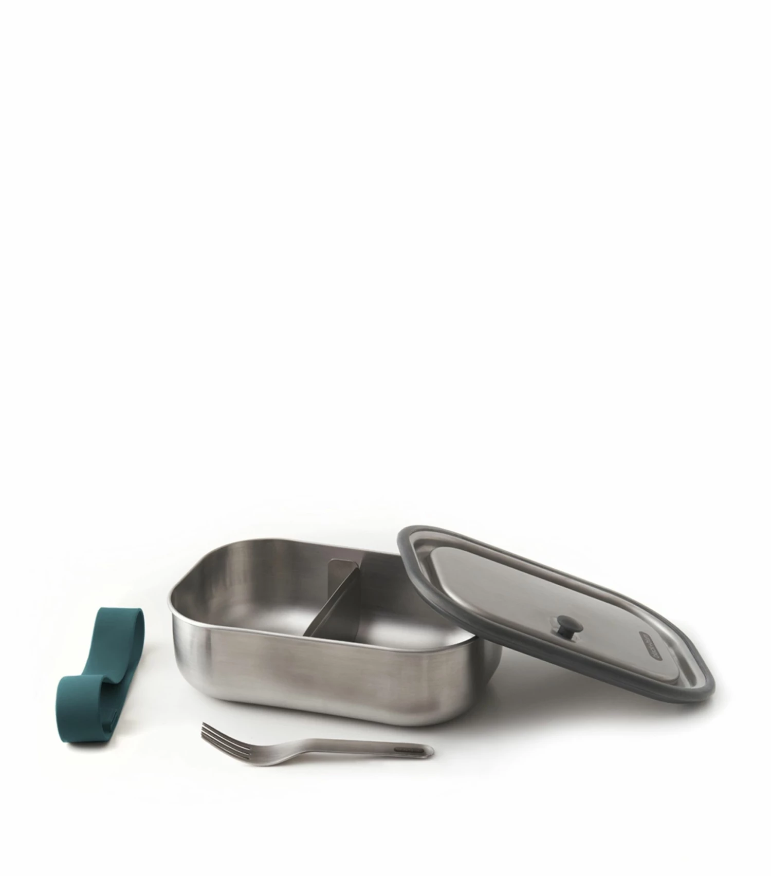 Black + Blum Stainless Steel Lunch Box with Blue Strap Large 2 Black + Blum Stainless Steel Lunch Box with Blue Strap Large